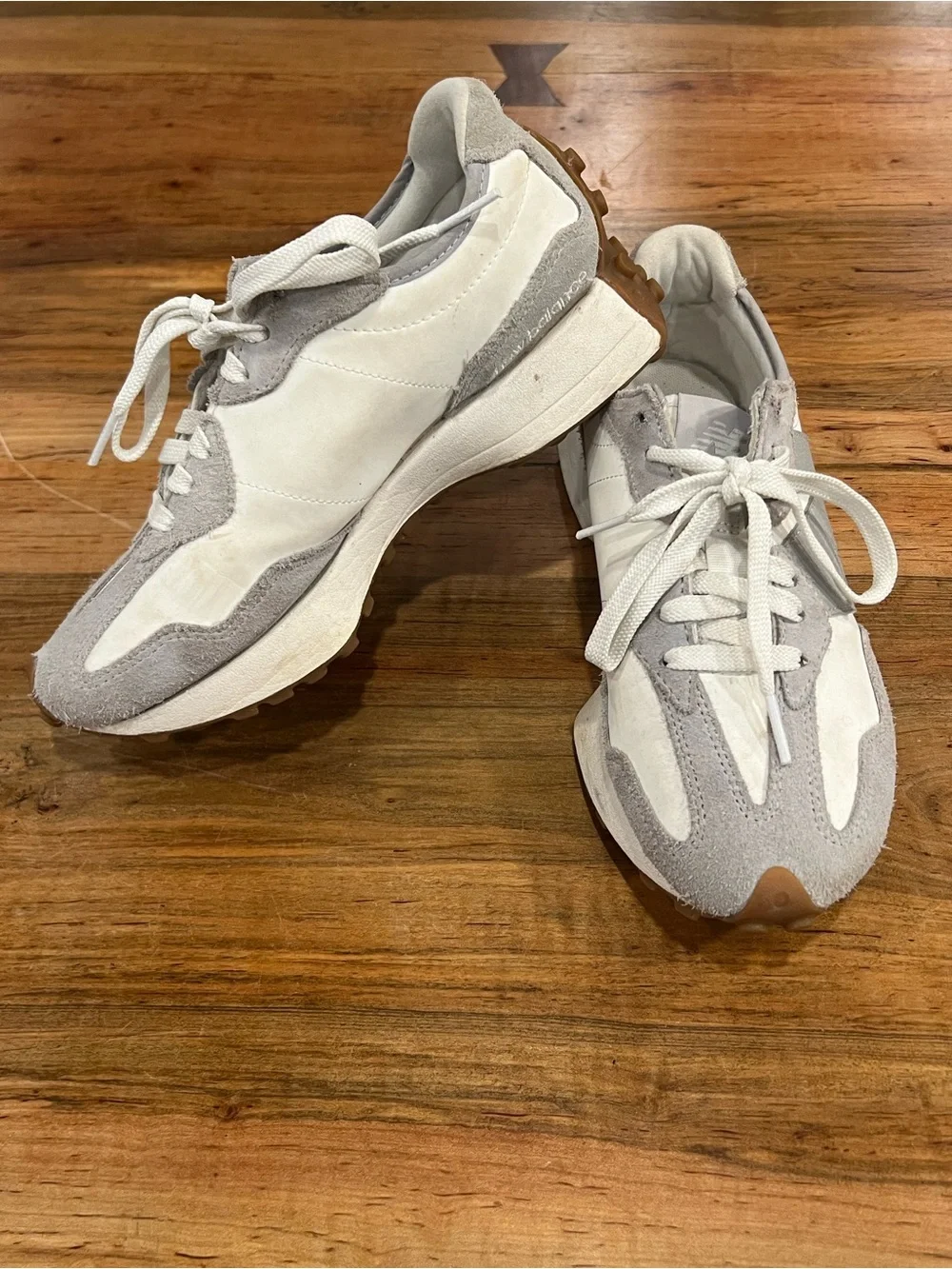 New Balance 327 White and Light Gray Women's Retro Runner Sneakers